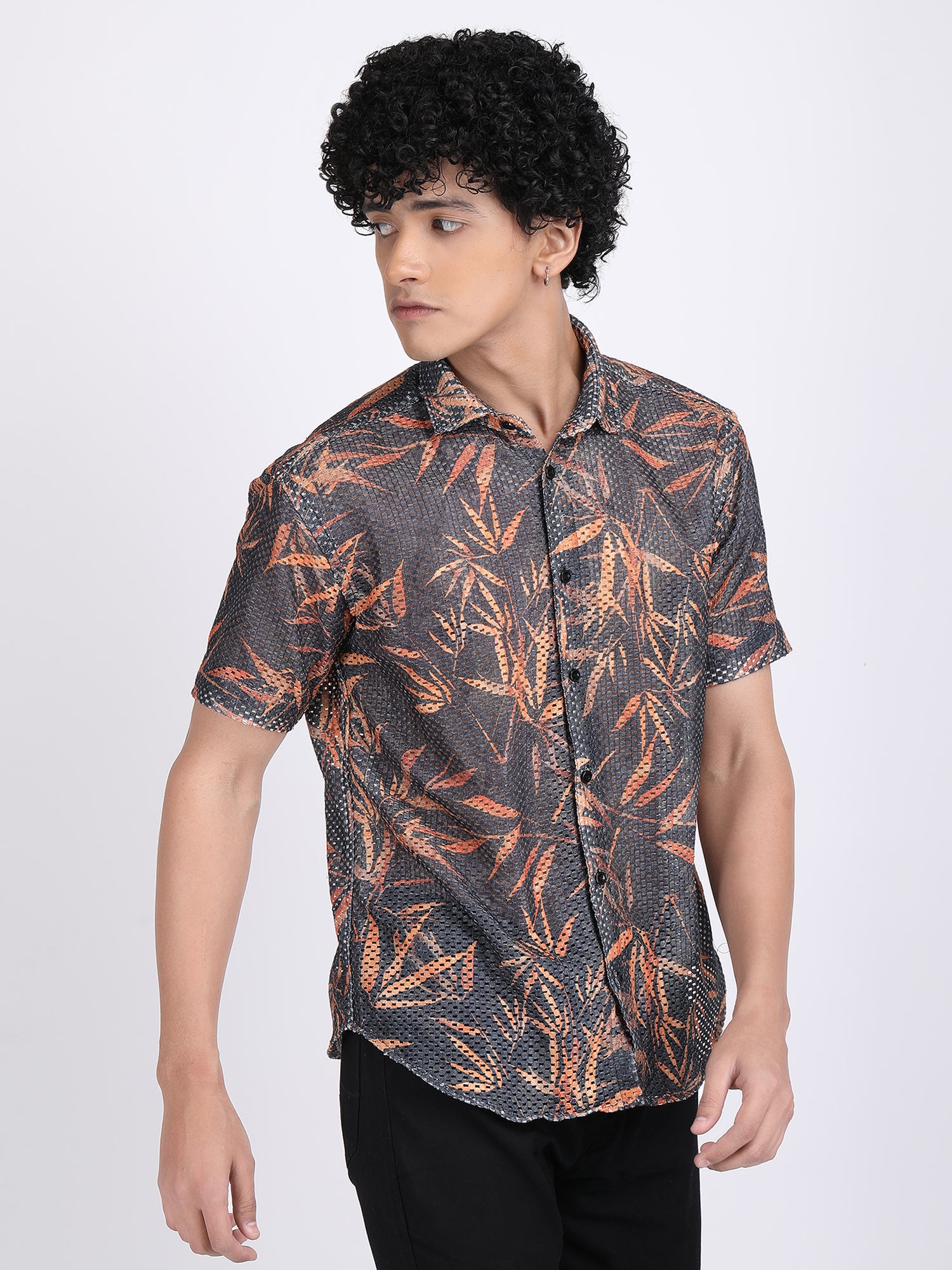 Grey Dual Fusion Crochet Shirt