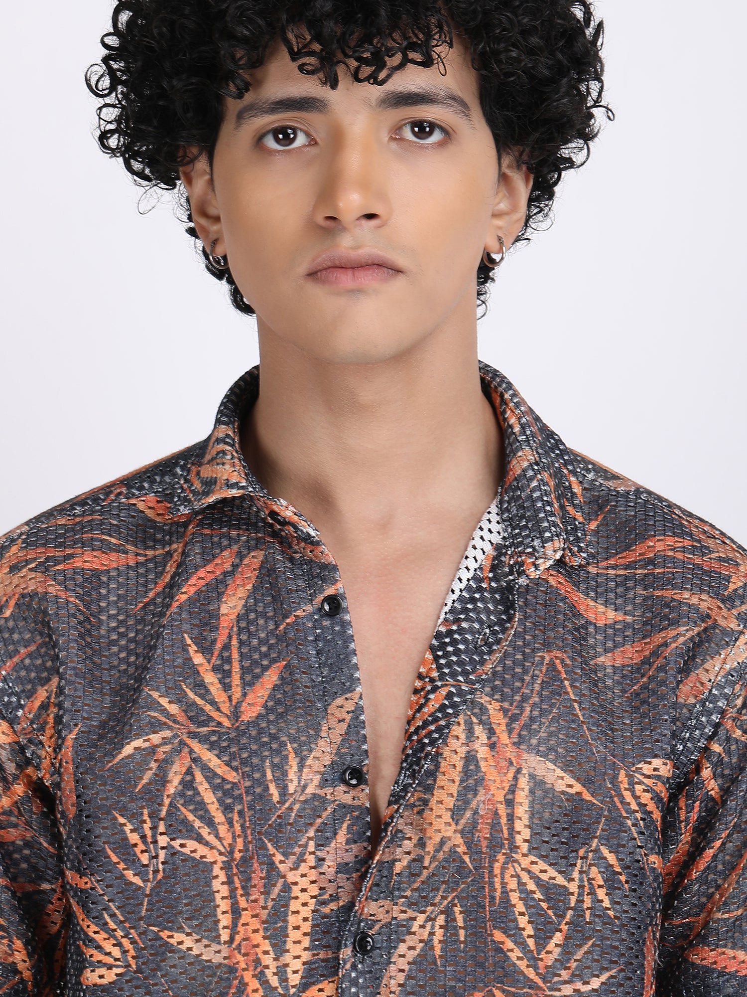 Grey Dual Fusion Crochet Shirt