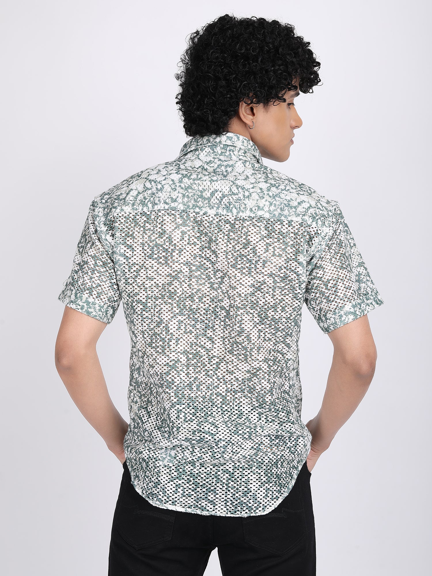 White Dual Fusion Crochet Shirt