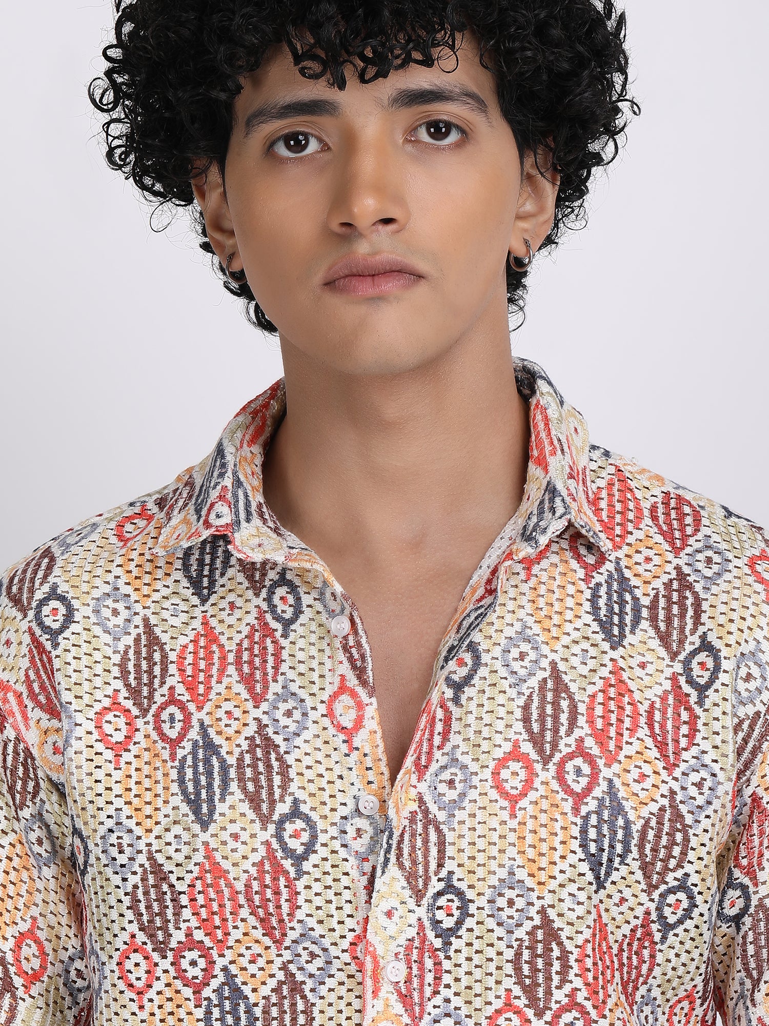 Light Multi Dual Fusion Crochet Shirt