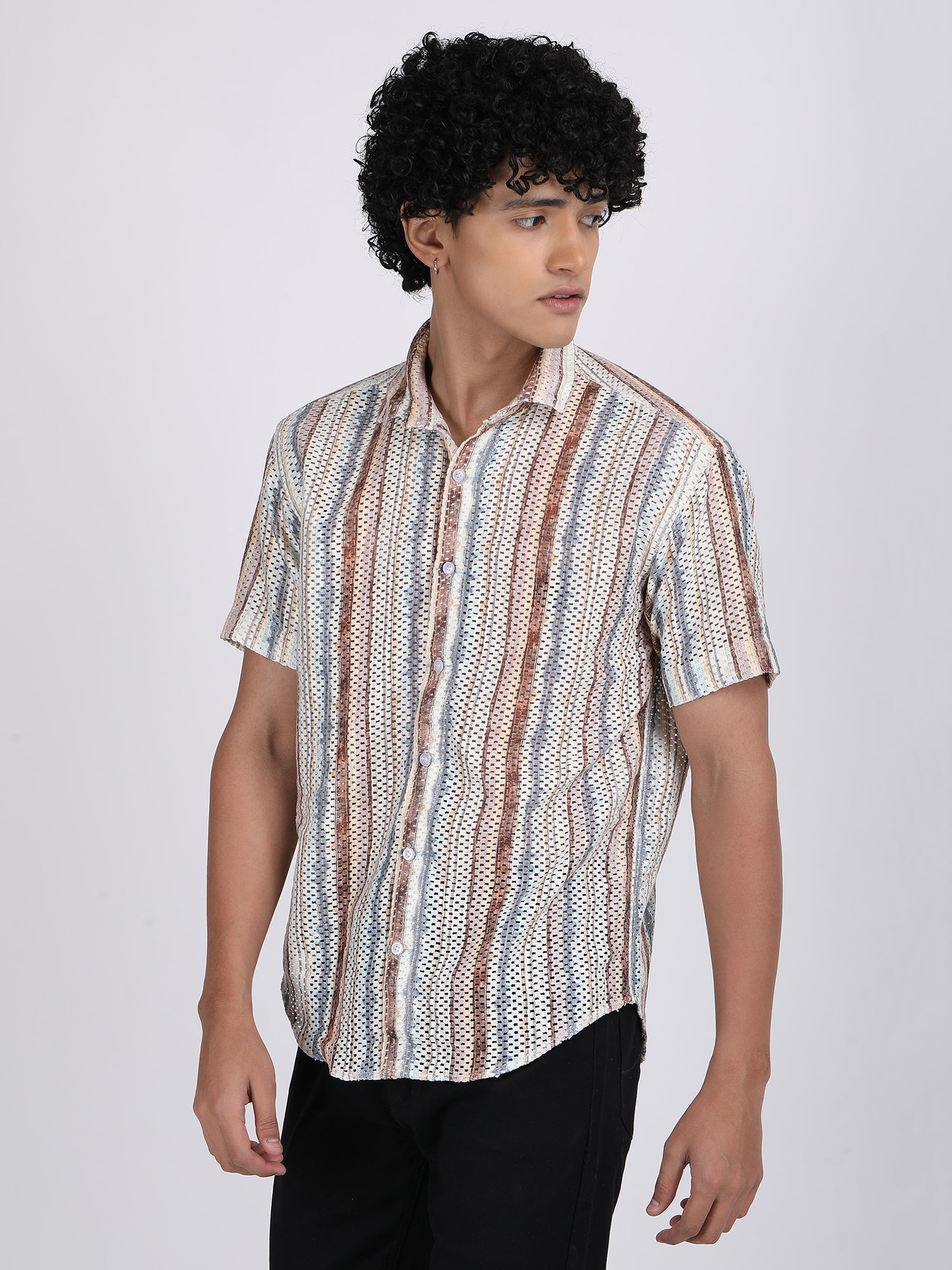 Cream Dual Fusion Crochet Shirt