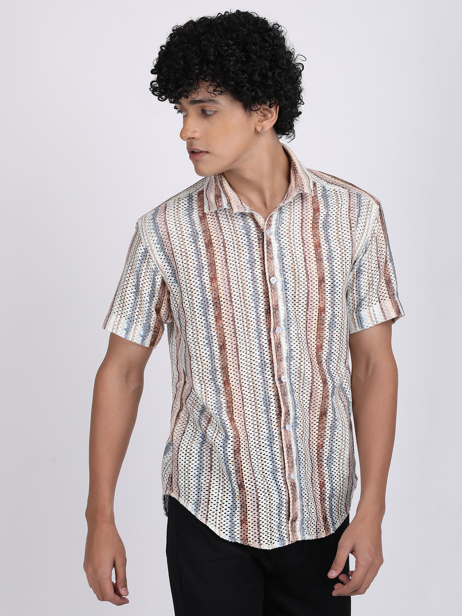 Cream Dual Fusion Crochet Shirt