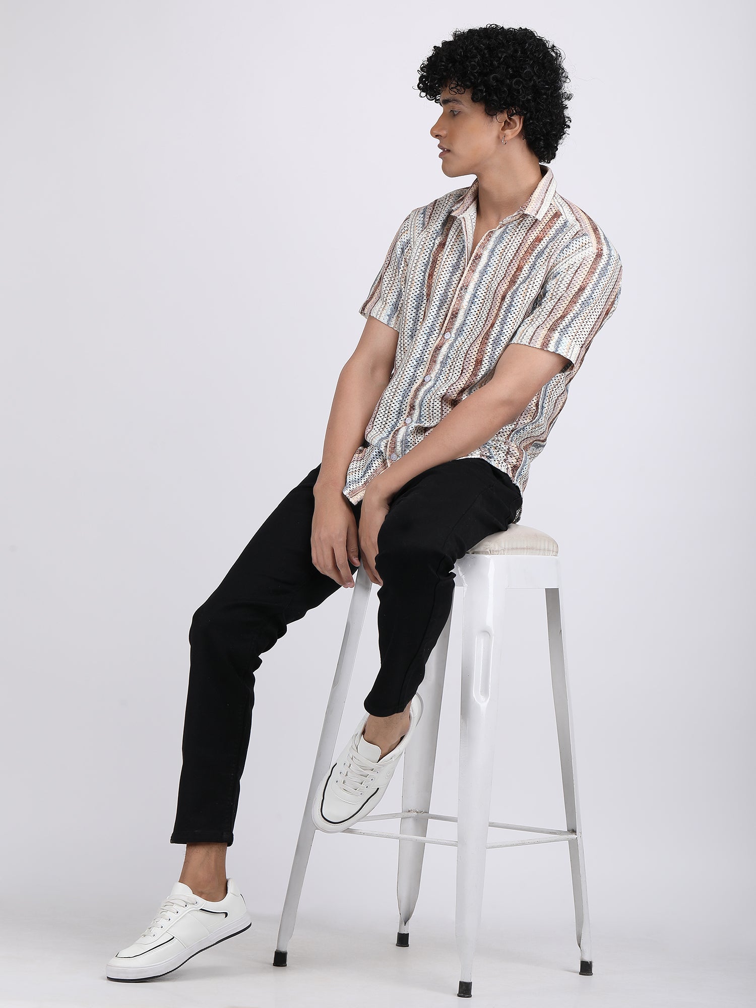 Cream Dual Fusion Crochet Shirt