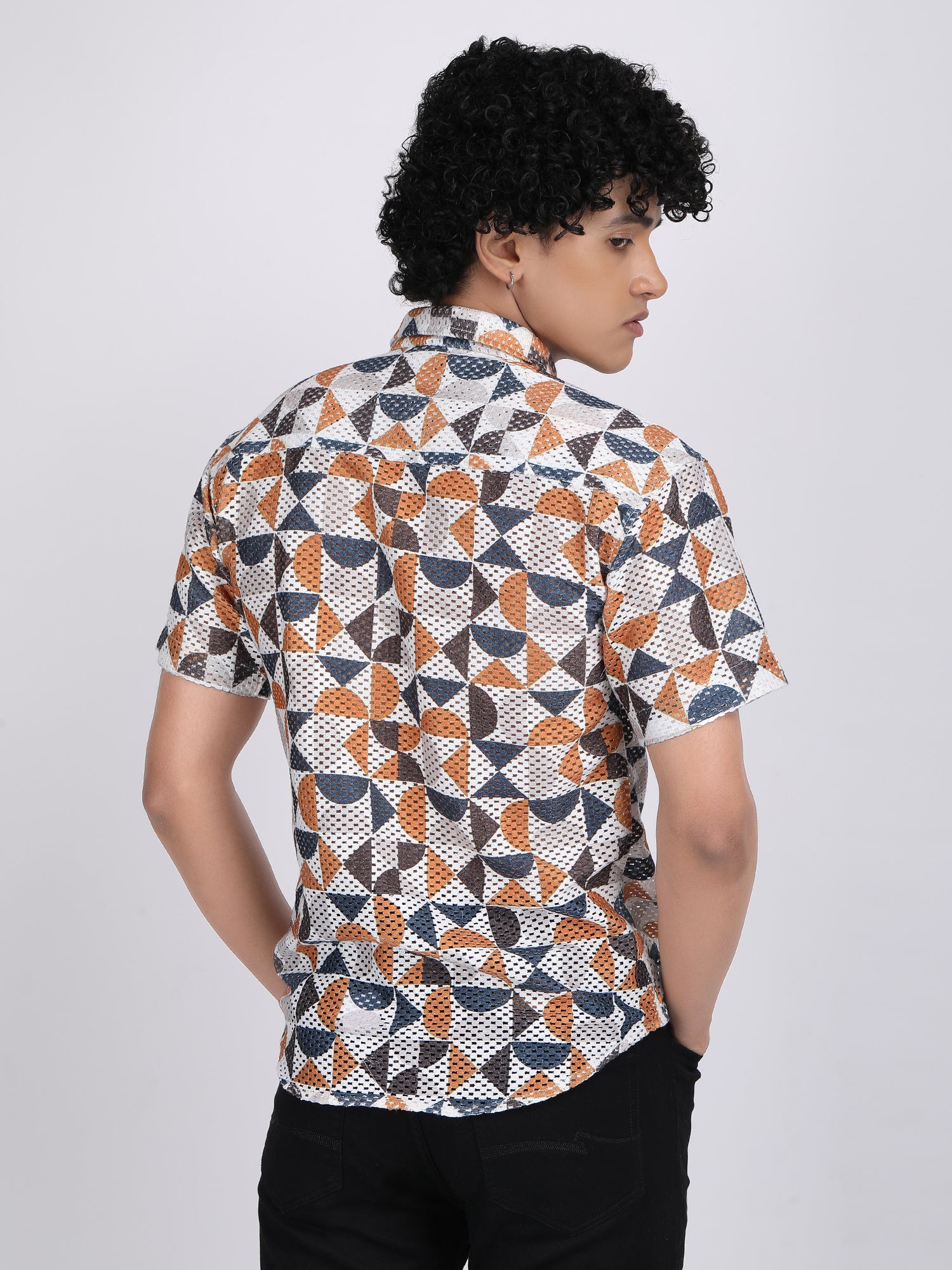 Light Brown Dual Fusion Crochet Shirt