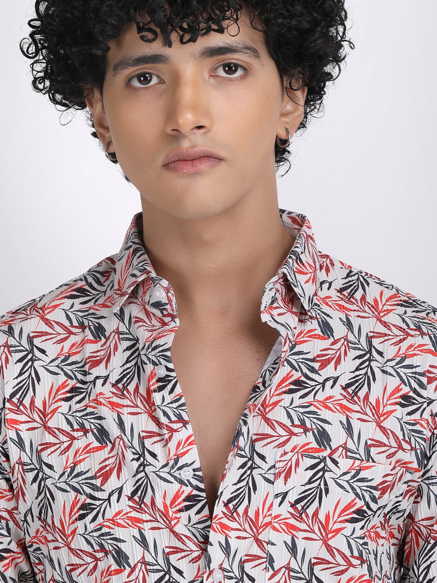 Cream Popcorn Print Premium Full Sleeves Shirt