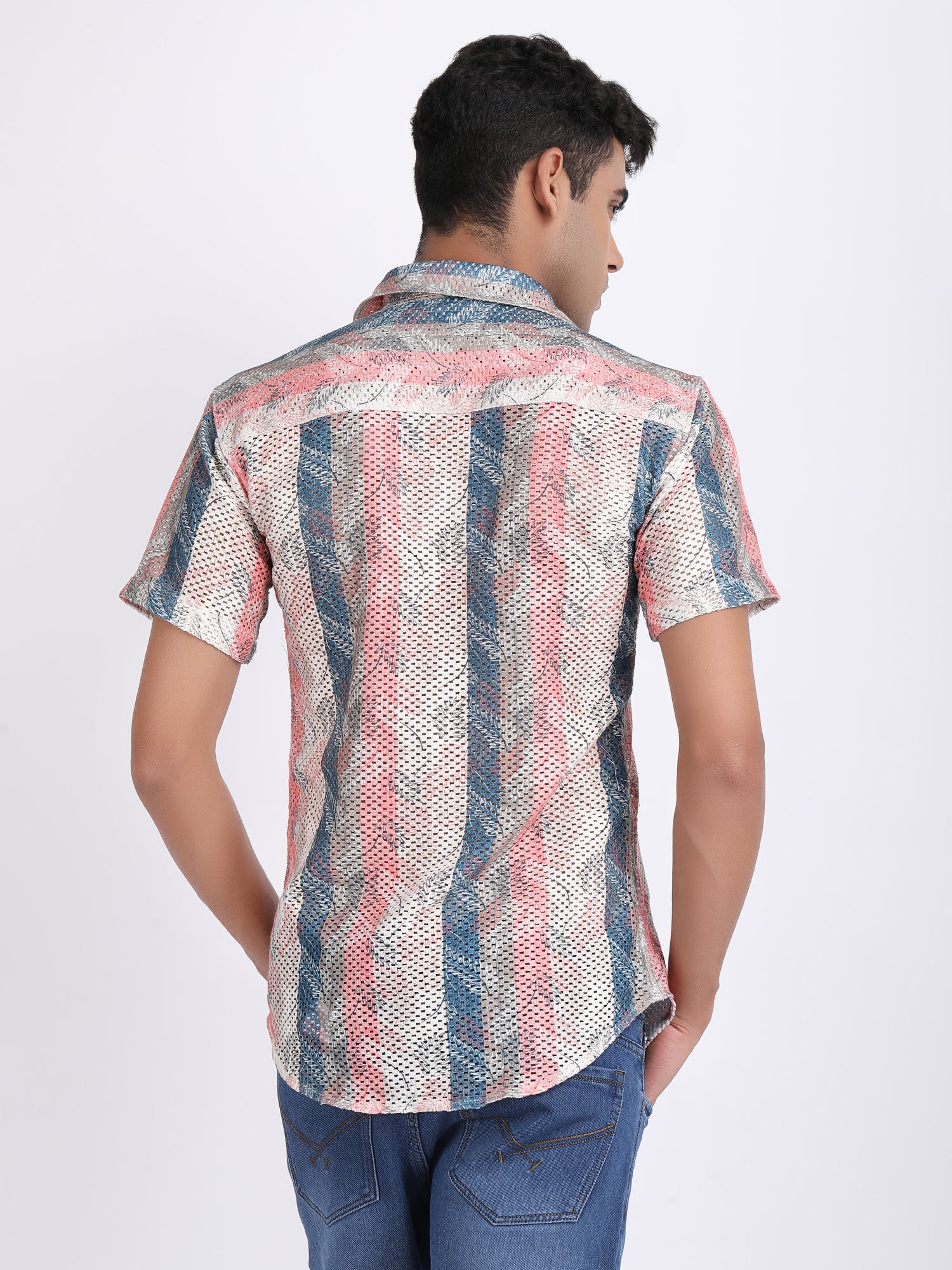 Rose Pink Dual Fusion Crochet Shirt