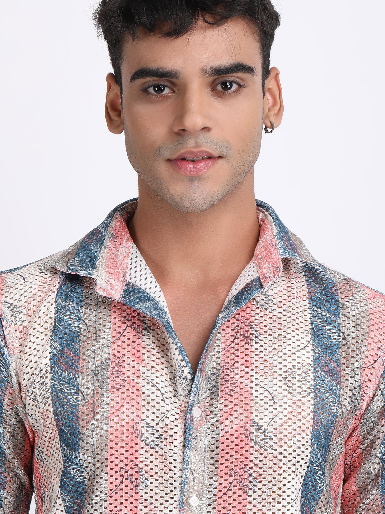 Rose Pink Dual Fusion Crochet Shirt