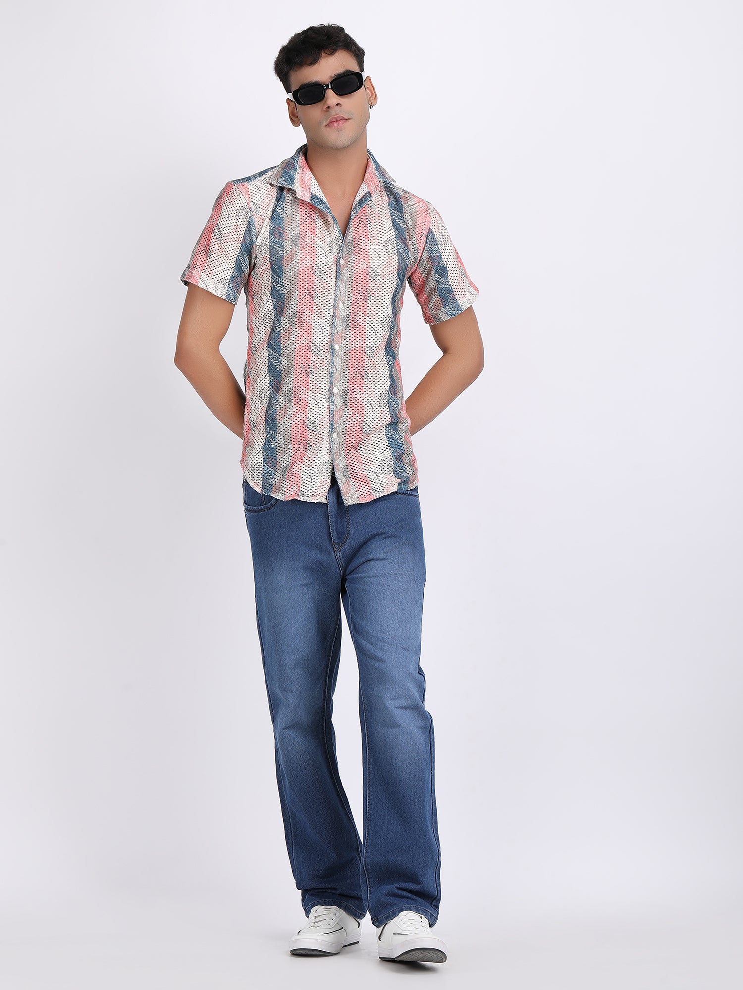 Rose Pink Dual Fusion Crochet Shirt