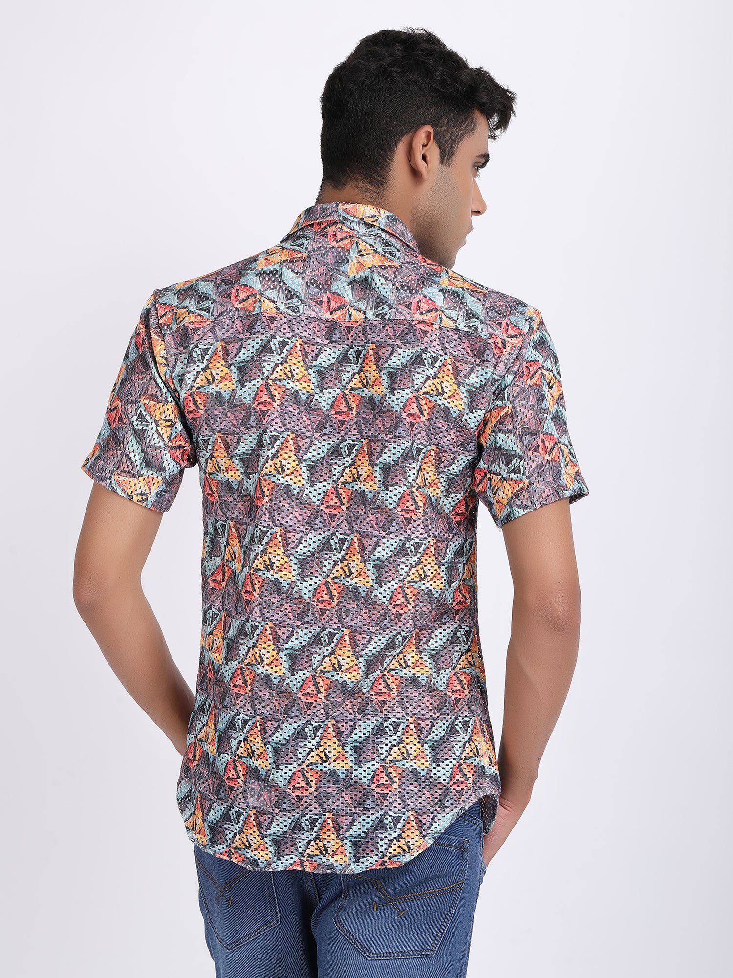 Dark Grey Dual Fusion Crochet Shirt