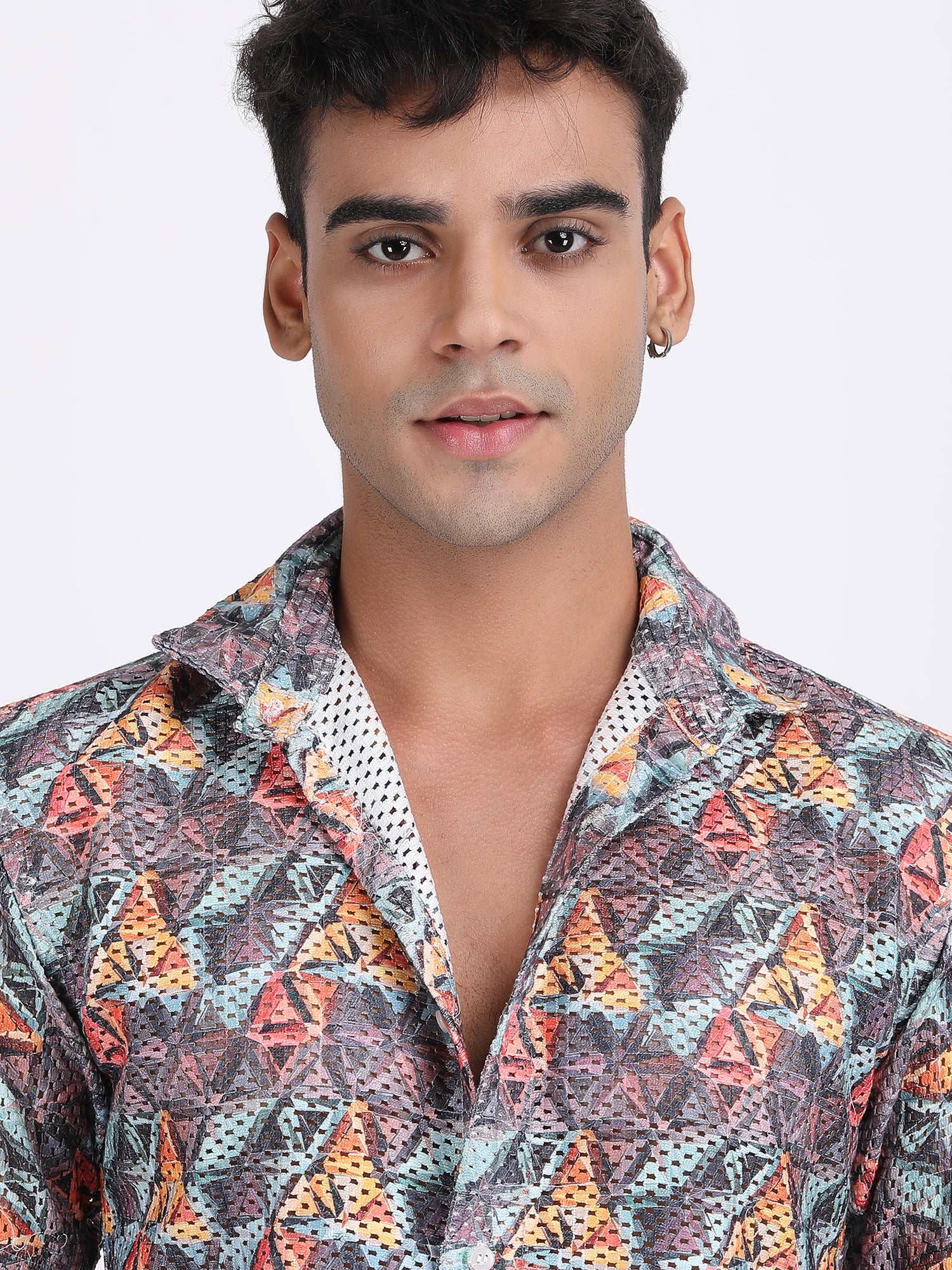 Dark Grey Dual Fusion Crochet Shirt