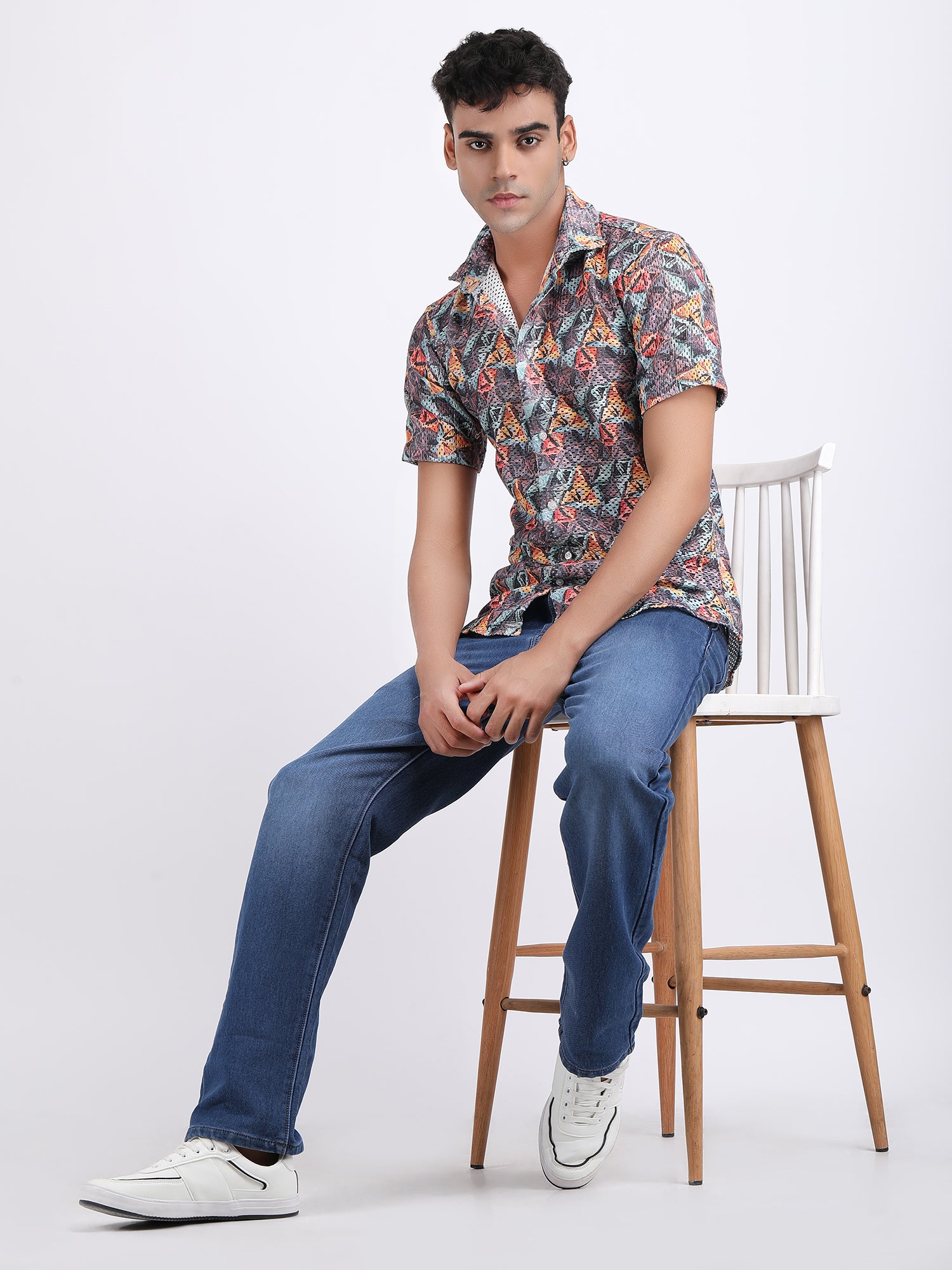 Dark Grey Dual Fusion Crochet Shirt