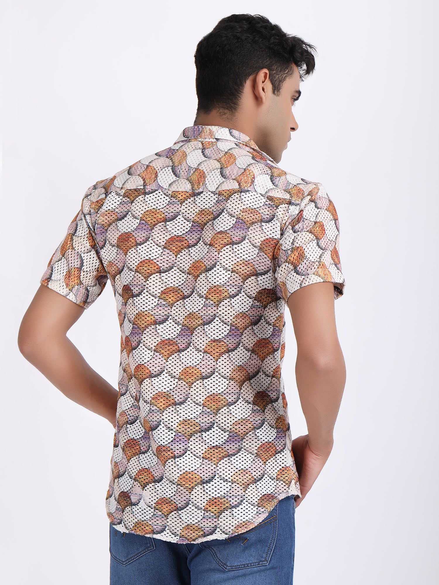 Rosy Brown Dual Fusion Crochet Shirt