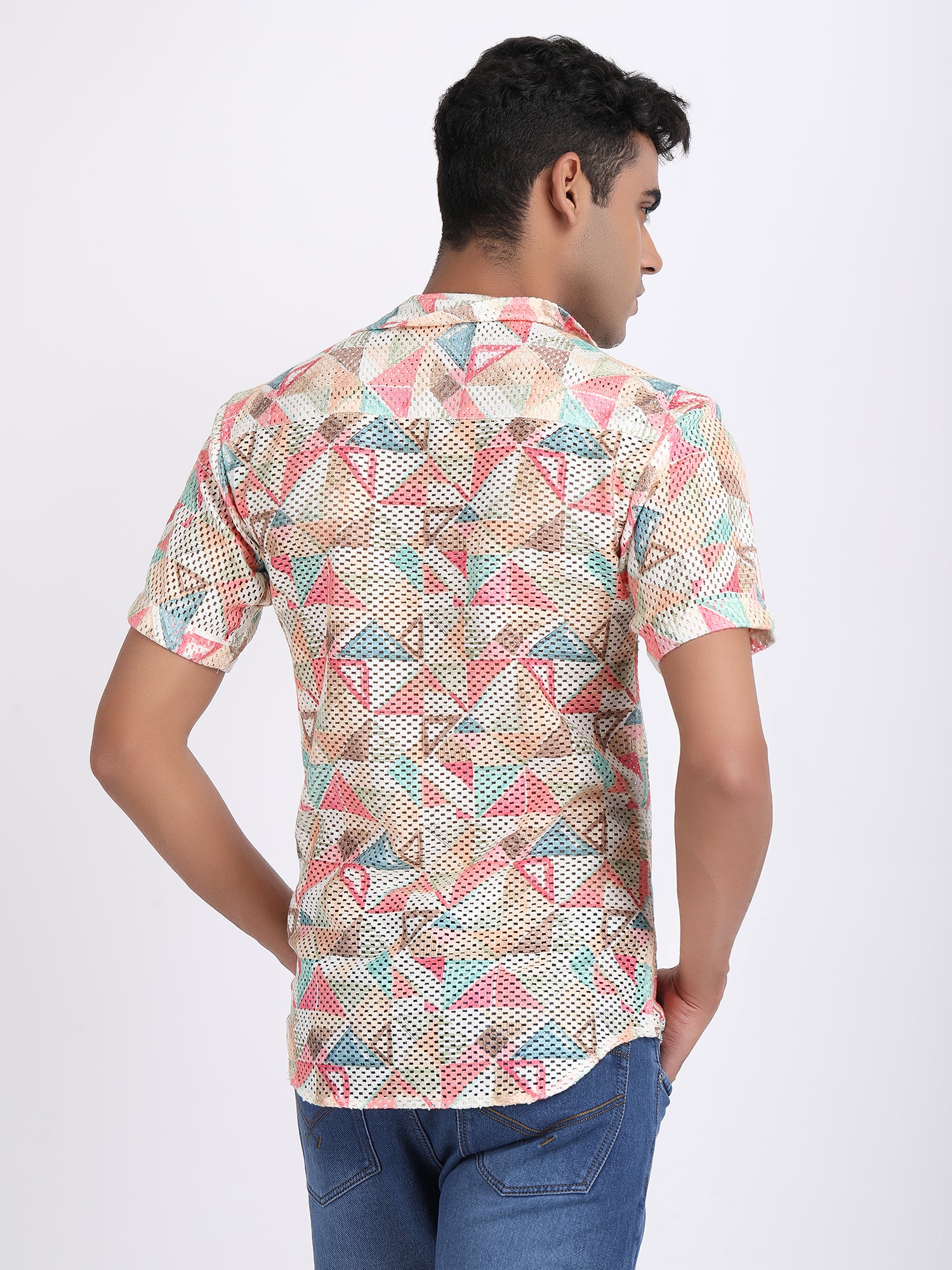 Light White Dual Fusion Crochet Shirt