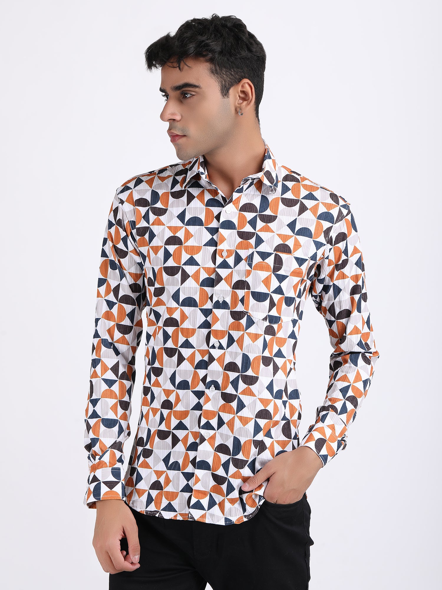 Multi Popcorn Print Premium Full Sleeves Shirt