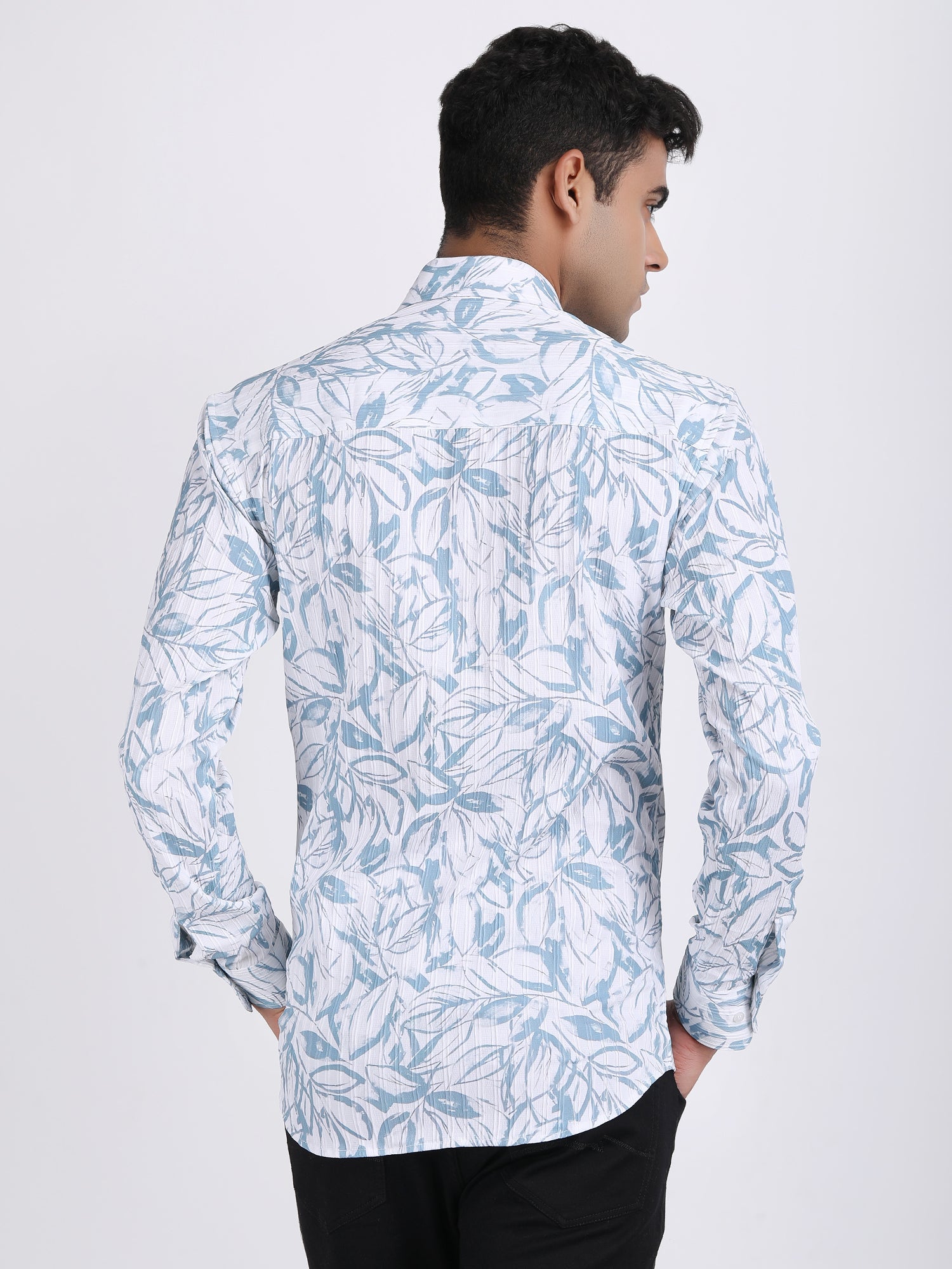 White Popcorn Print Premium Full Sleeves Shirt
