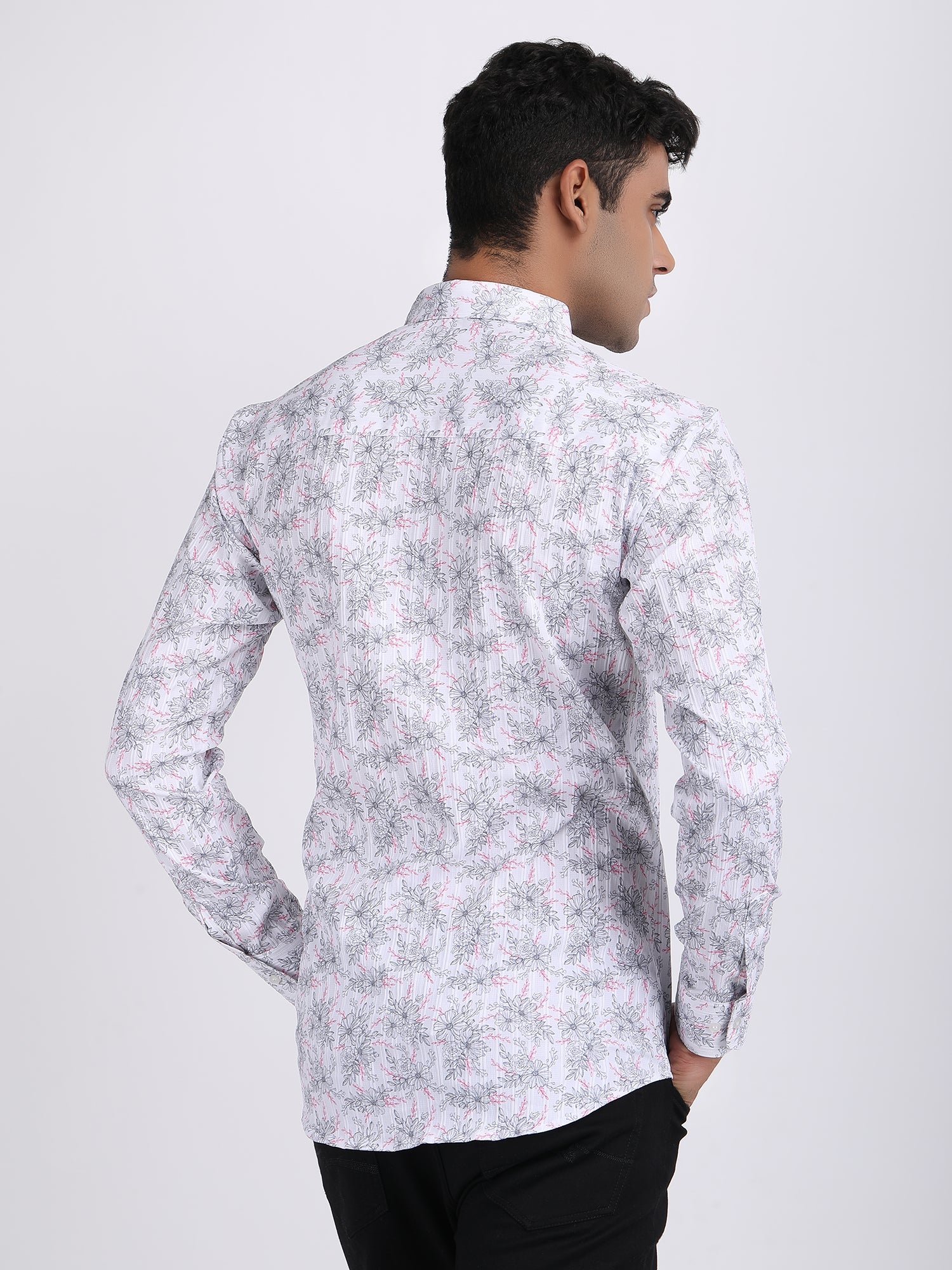 Dark White Popcorn Print Premium Full Sleeves Shirt