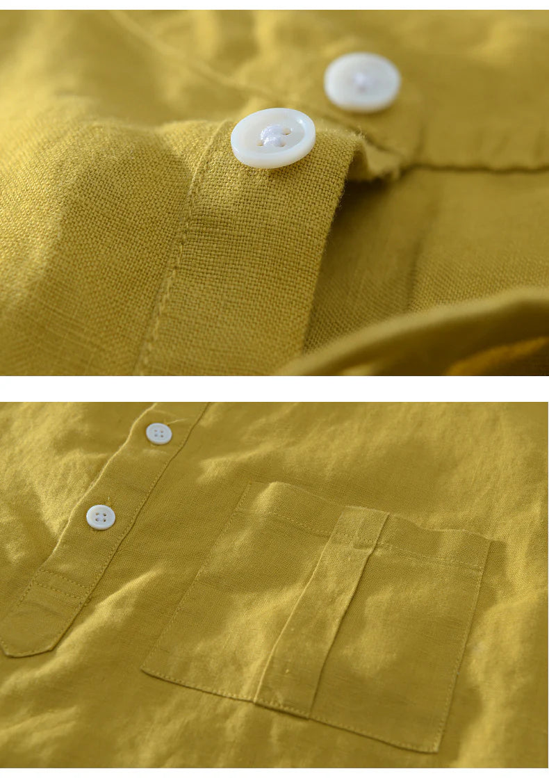 The Perfect Blend of Tradition and Modernity: Men's Yellow Cotton Kurta Shirt with Handy Pocket