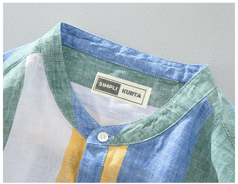 Premium Cotton Kurta with Multicolour Stripes