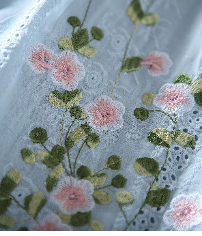 Step Out in Style with Our Charming Sky Blue Embroidery Tunic