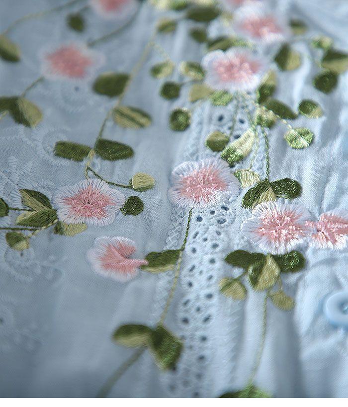 Step Out in Style with Our Charming Sky Blue Embroidery Tunic
