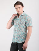 Beetle Green Dual Fusion Crochet Shirt