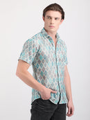 Beetle Green Dual Fusion Crochet Shirt