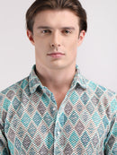 Beetle Green Dual Fusion Crochet Shirt