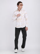 Light Cream Popcorn Print Premium Full Sleeves Shirt