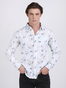 Multi White Popcorn Print Premium Full Sleeves Shirt