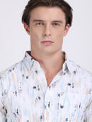 Multi White Popcorn Print Premium Full Sleeves Shirt