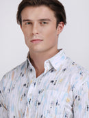 Multi White Popcorn Print Premium Full Sleeves Shirt