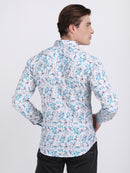 Sky Blue Popcorn Print Premium Full Sleeves Shirt