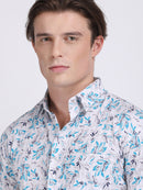 Sky Blue Popcorn Print Premium Full Sleeves Shirt