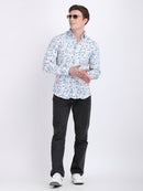 Sky Blue Popcorn Print Premium Full Sleeves Shirt