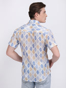 Coral Blue Dual Fusion Crochet Shirt