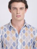 Coral Blue Dual Fusion Crochet Shirt