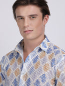 Coral Blue Dual Fusion Crochet Shirt