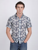 Dark Blue Dual Fusion Crochet Shirt