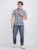Dark Blue Dual Fusion Crochet Shirt