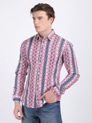 Blue Popcorn Print Premium Full Sleeves Shirt