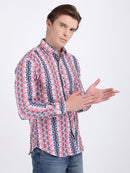 Blue Popcorn Print Premium Full Sleeves Shirt