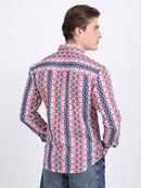 Blue Popcorn Print Premium Full Sleeves Shirt