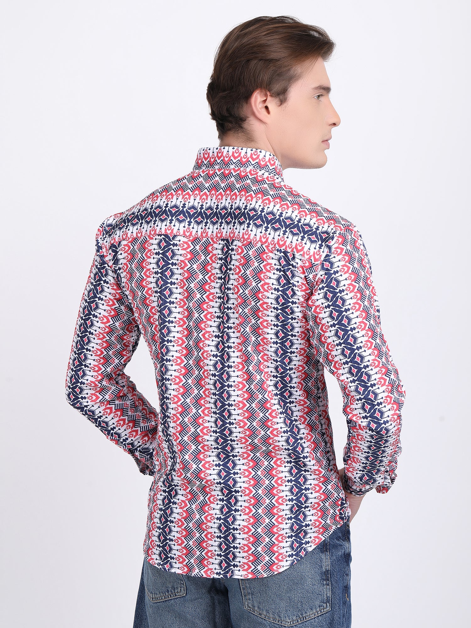 Blue Popcorn Print Premium Full Sleeves Shirt
