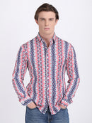 Blue Popcorn Print Premium Full Sleeves Shirt
