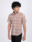 Brown Dual Fusion Crochet Shirt