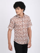Brown Dual Fusion Crochet Shirt