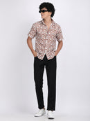 Brown Dual Fusion Crochet Shirt