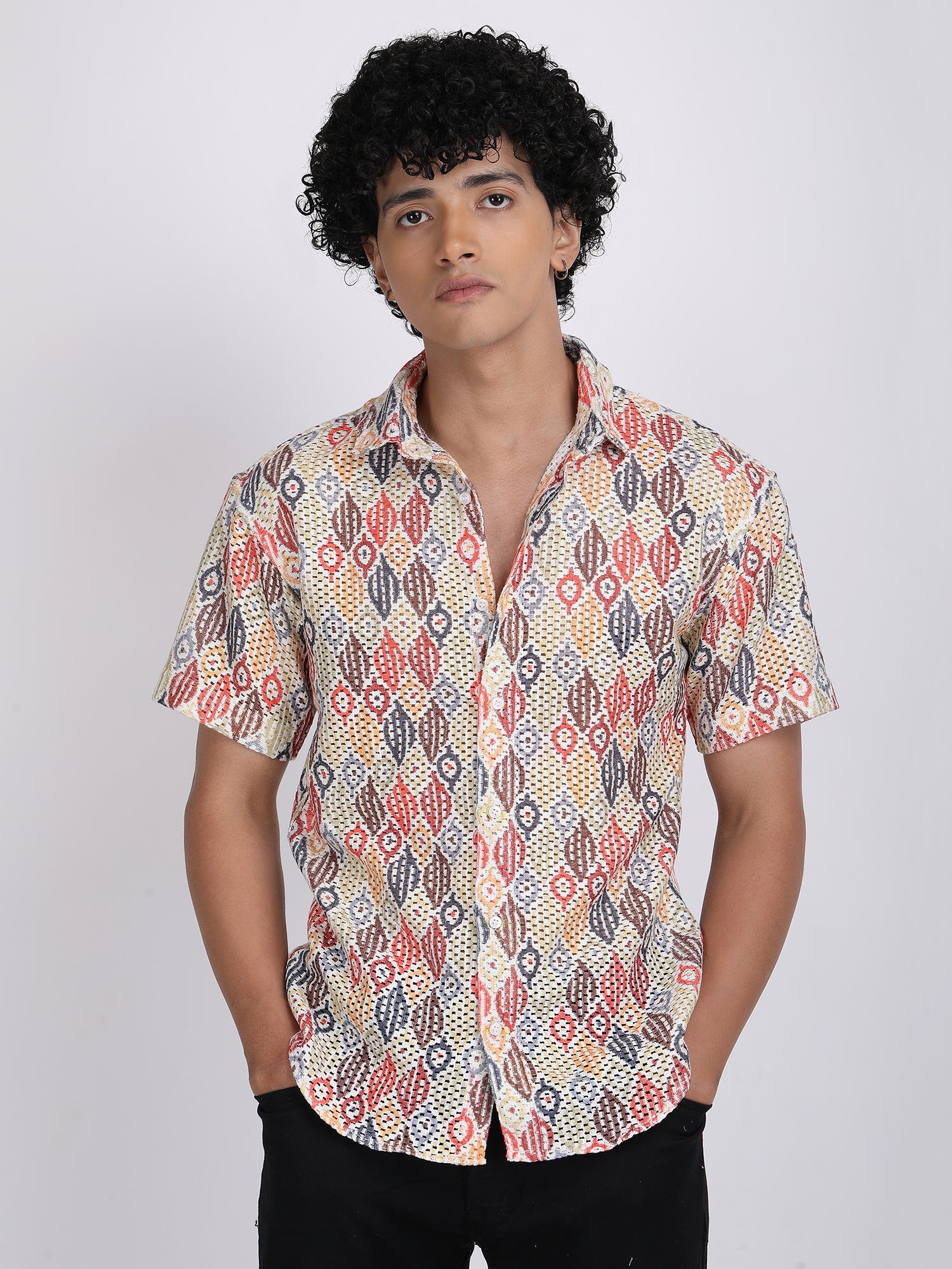 Light Multi Dual Fusion Crochet Shirt