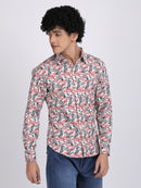 Cream Popcorn Print Premium Full Sleeves Shirt