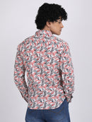 Cream Popcorn Print Premium Full Sleeves Shirt